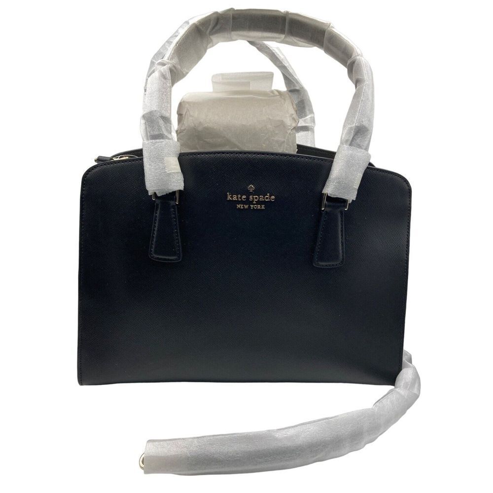 Kate Spade NEW YORK Perry Black Medium Satchel Crossbody Strap NWT $399 Purse‎